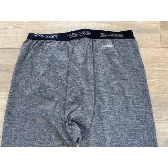 Omni Wool Mens XXL Polyester Wool Blend Base Layer Gray Bottoms Pants - Picture 6 of 9